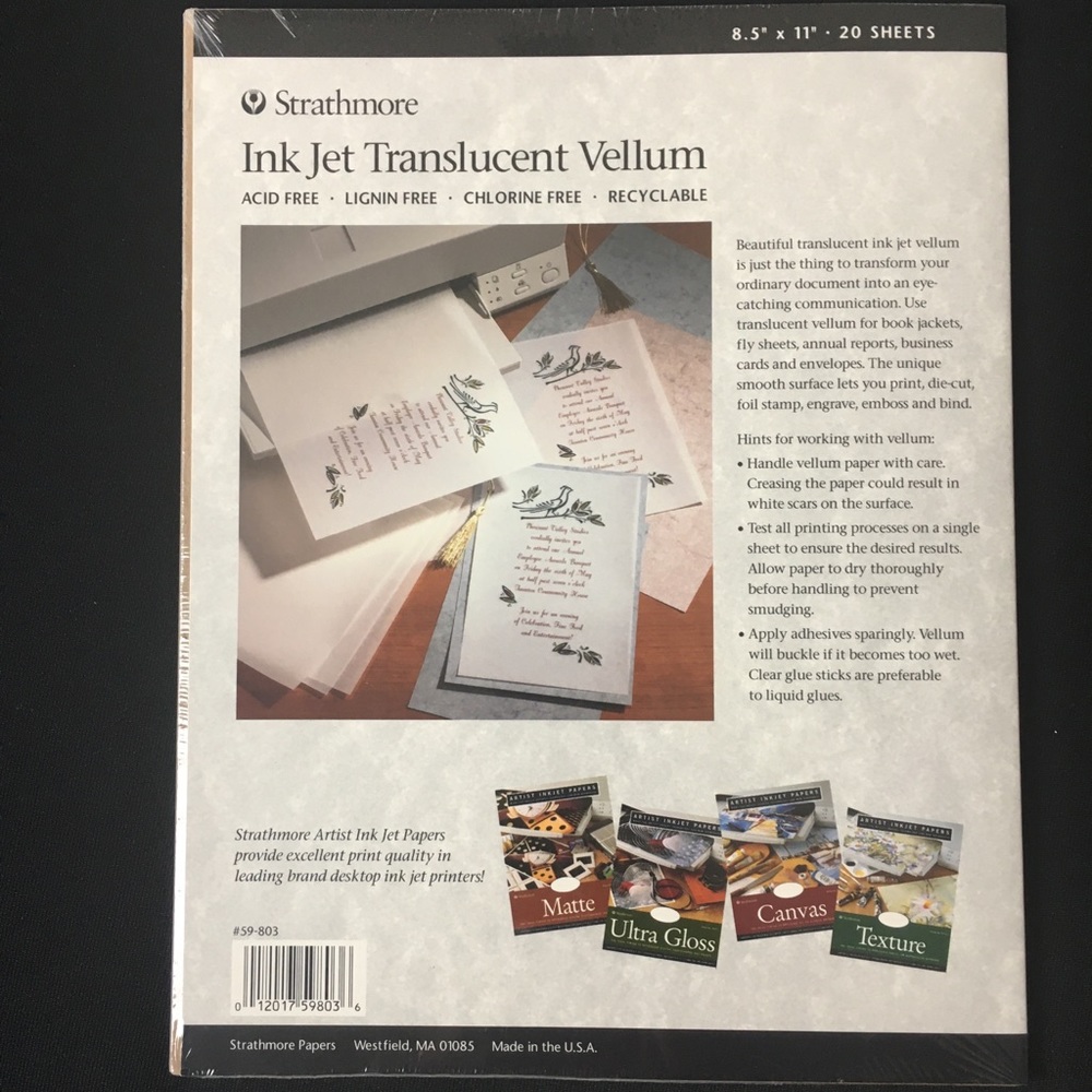 🟣FINAL MARKDOWN🟣 Translucent Vellum Paper -2pack - Picture 3 of 3